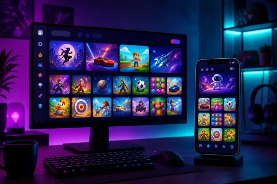 Bunte Browser-Spiele auf Desktop und Mobilgerät